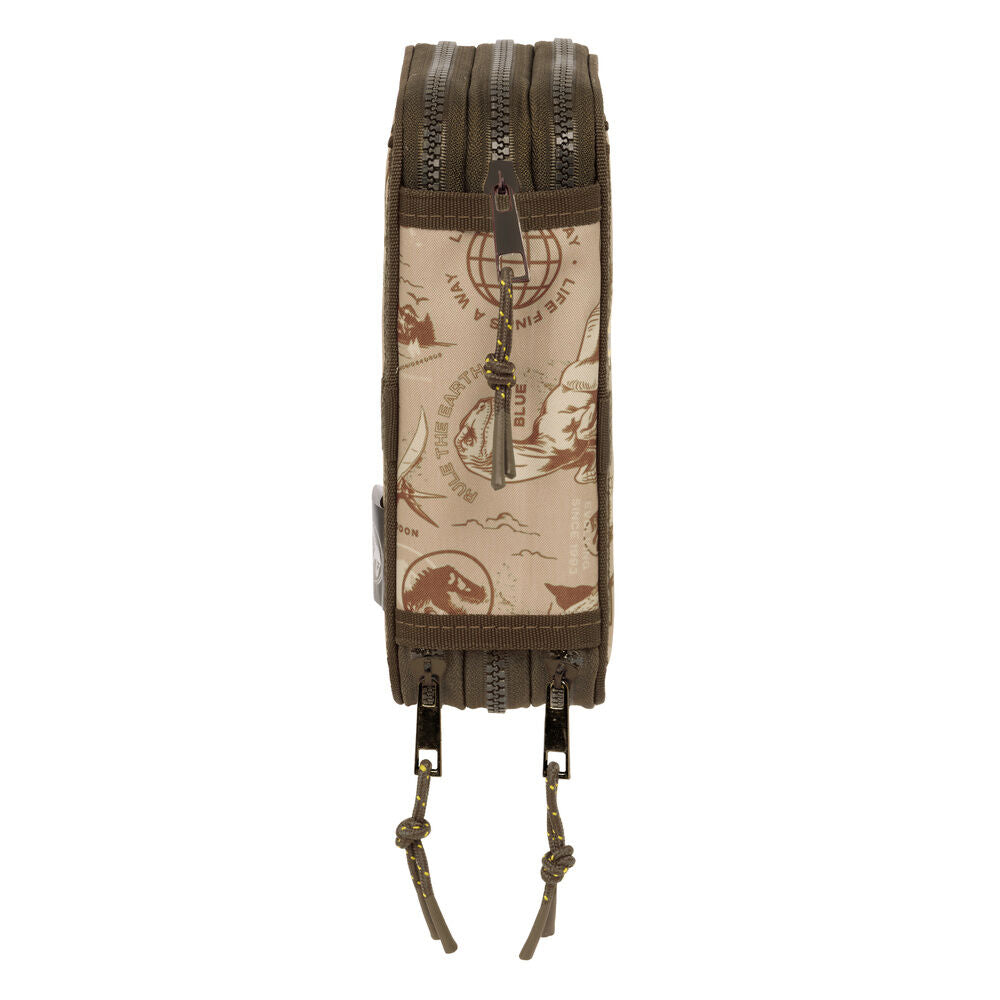 Plumier triple Jurassic World SAFTA con diseño de dinosaurios - 4