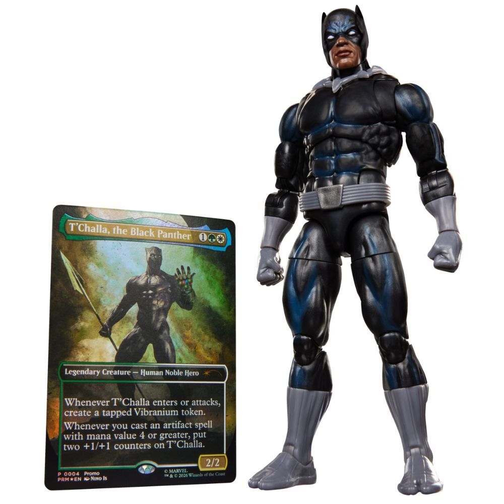 Figura Black Panther Marvel Legends con carta de Magic: The Gathering y accesorios - 5