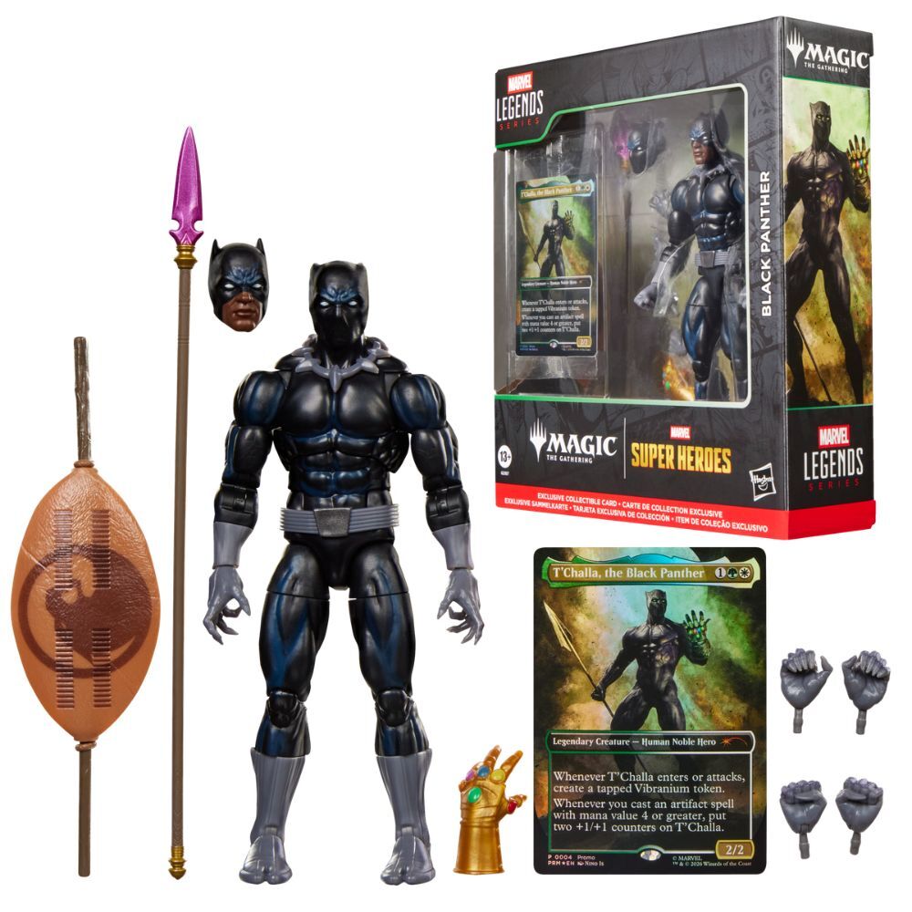 Figura Black Panther Marvel Legends con carta de Magic: The Gathering y accesorios - 7