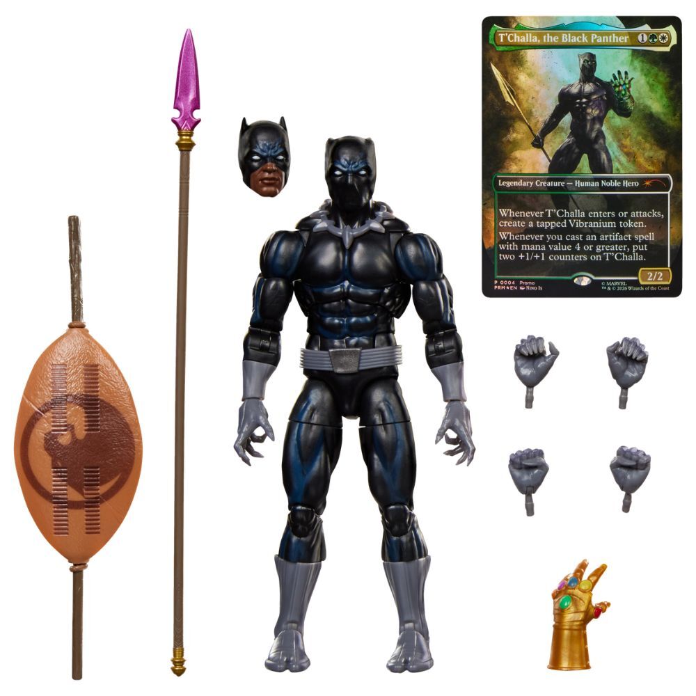 Figura Black Panther Marvel Legends con carta de Magic: The Gathering y accesorios - 9