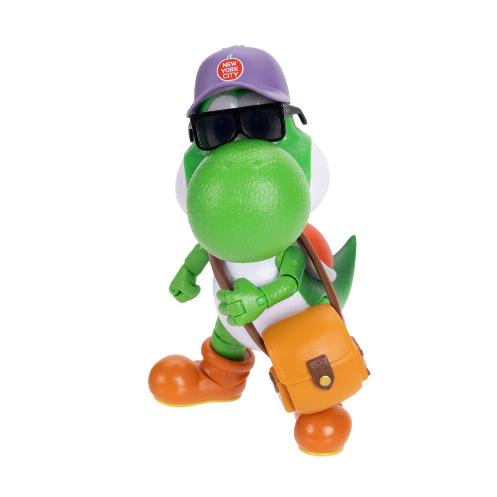 Figura articulada de Yoshi de 13 cm con gorra, gafas de sol y bolso - 5