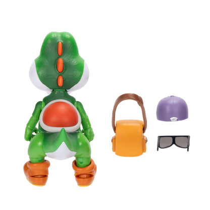 Figura articulada de Yoshi de 13 cm con gorra, gafas de sol y bolso - 4