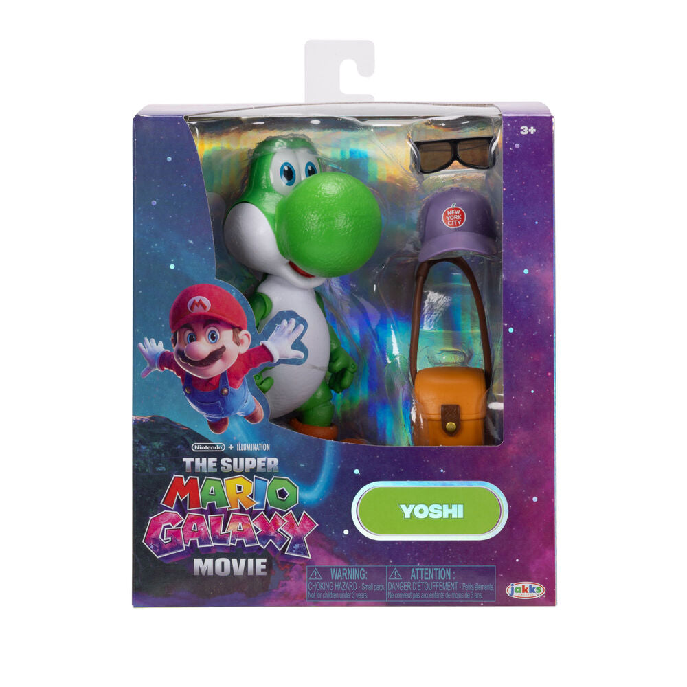 Figura articulada de Yoshi de 13 cm con gorra, gafas de sol y bolso - 2