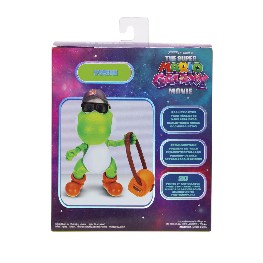 Figura articulada de Yoshi de 13 cm con gorra, gafas de sol y bolso - 8