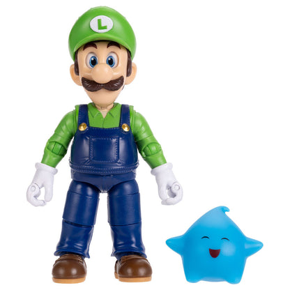 Figura articulada de Luigi de Super Mario Galaxy Movie con accesorio azul