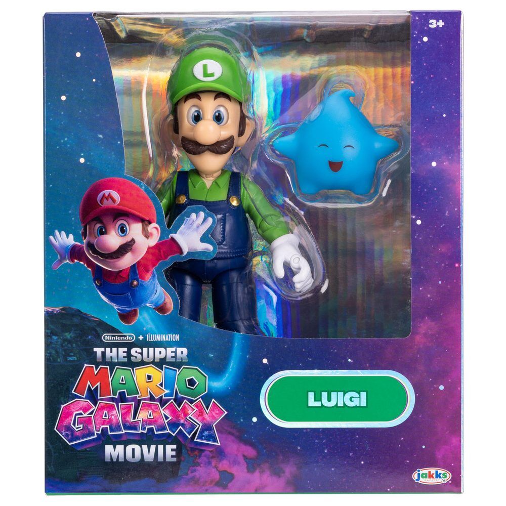 Figura articulada de Luigi de Super Mario Galaxy Movie con accesorio azul - 4