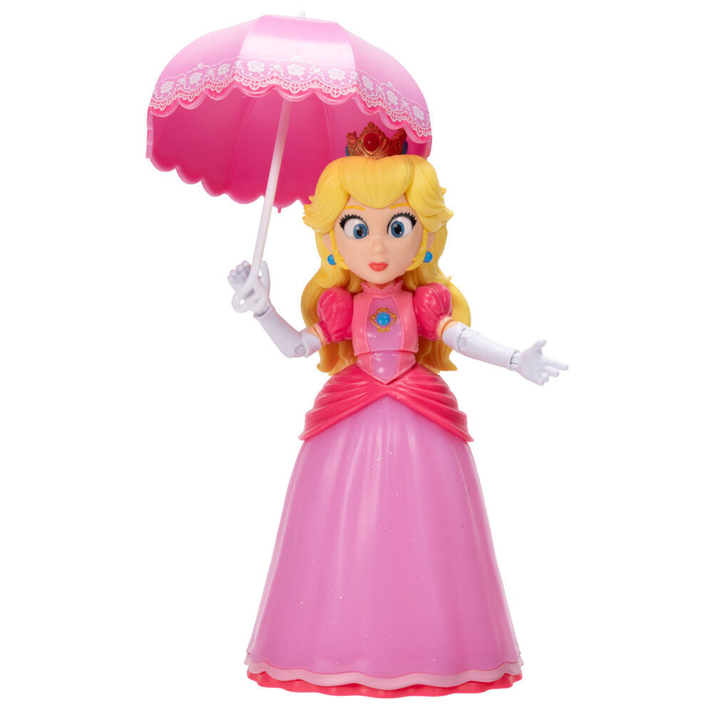 Figura articulada de Peach con vestido rosa, parasol y paraguas - 3