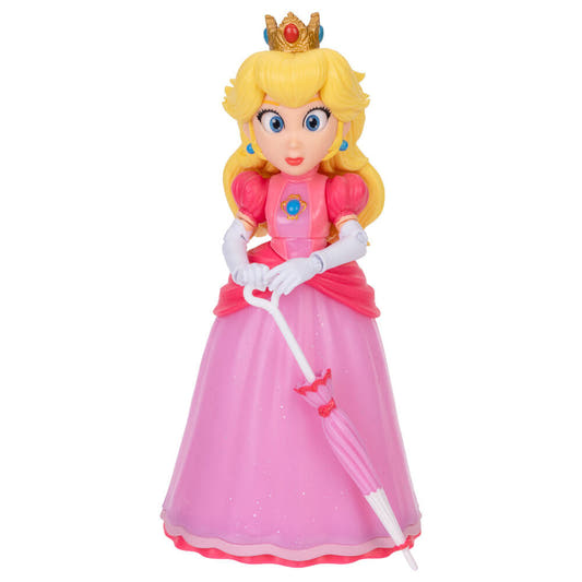 Figura articulada de Peach con vestido rosa, parasol y paraguas - 4