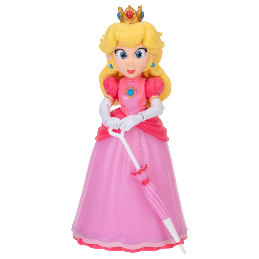 Figura articulada de Peach con vestido rosa, parasol y paraguas - 4
