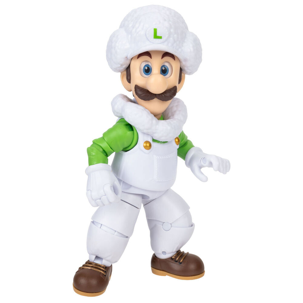 Figura articulada de Luigi con traje de nube y accesorio de nube sobre base - 3