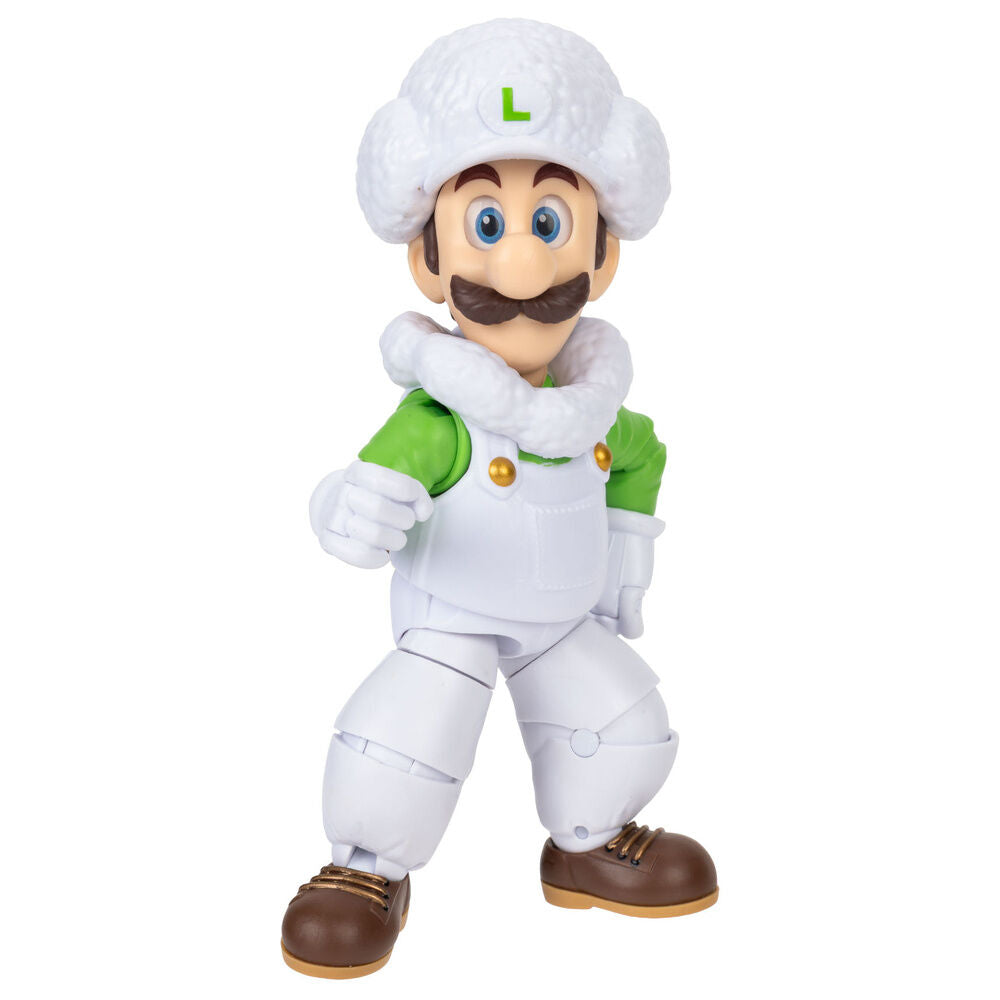 Figura articulada de Luigi con traje de nube y accesorio de nube sobre base - 4