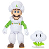 Figura articulada de Luigi con traje de nube y accesorio de nube sobre base