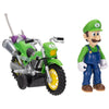 Vehículo verde con figura articulada de Luigi de Super Mario