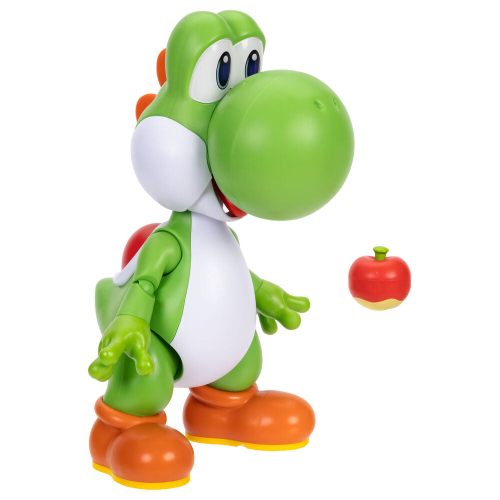Figura interactiva Yum Yum Yoshi de Super Mario Bros con lengua extendida y manzana - 2