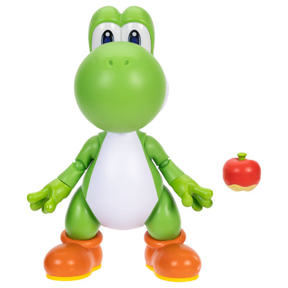 Figura interactiva Yum Yum Yoshi de Super Mario Bros con lengua extendida y manzana - 3