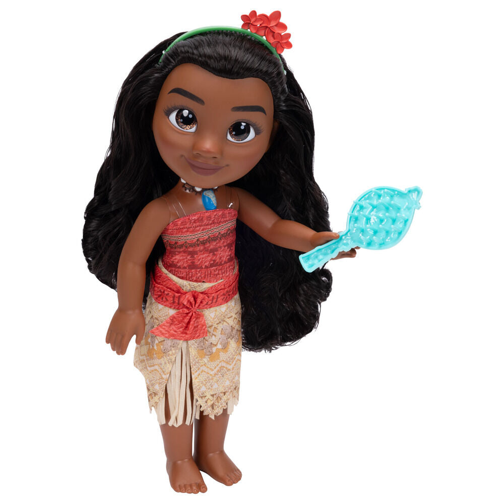 Muñeca Vaiana de Moana 2 Disney de 38 cm con diadema floral y accesorio azul