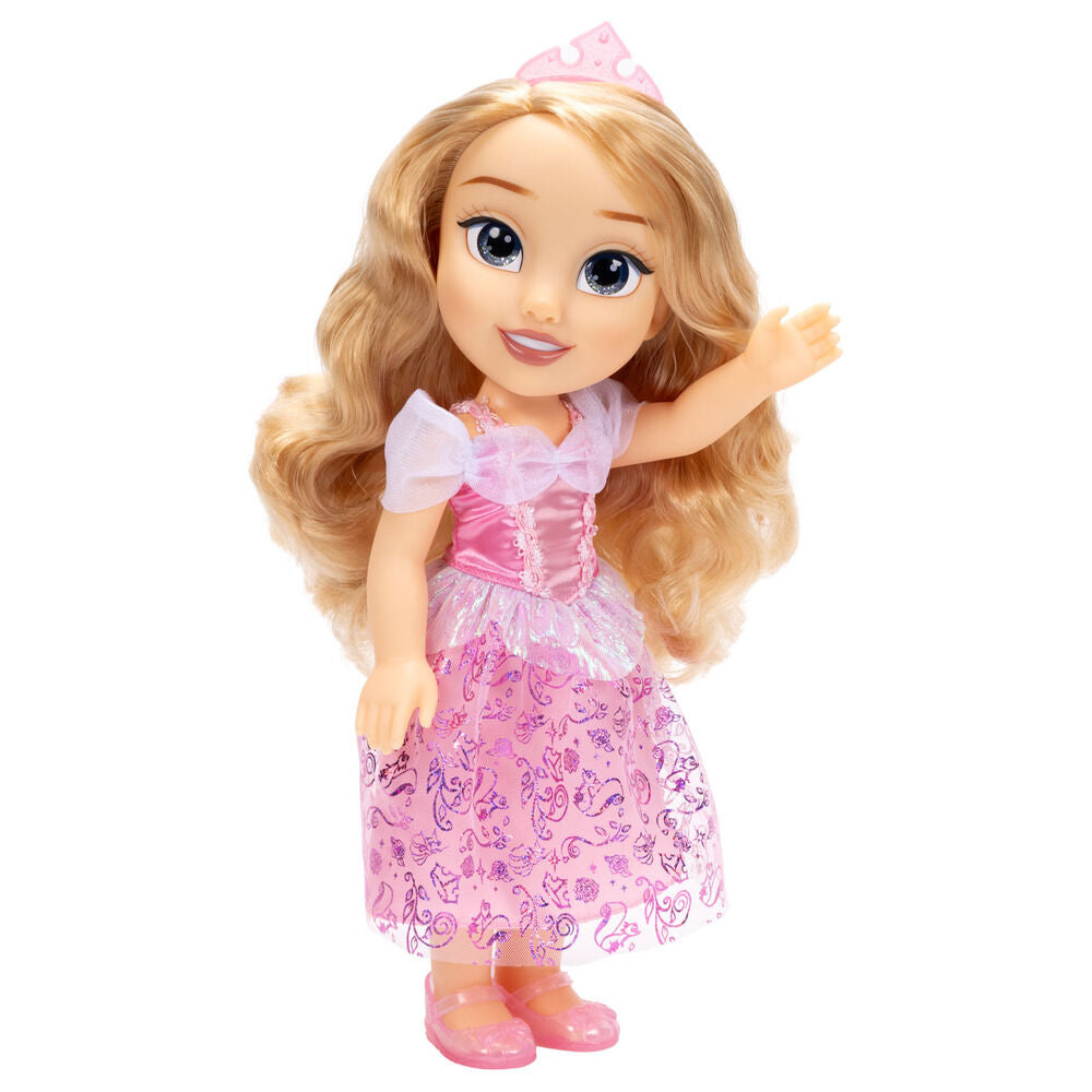 Muñeca Aurora de Disney con vestido rosa, tiara y espejo - 2