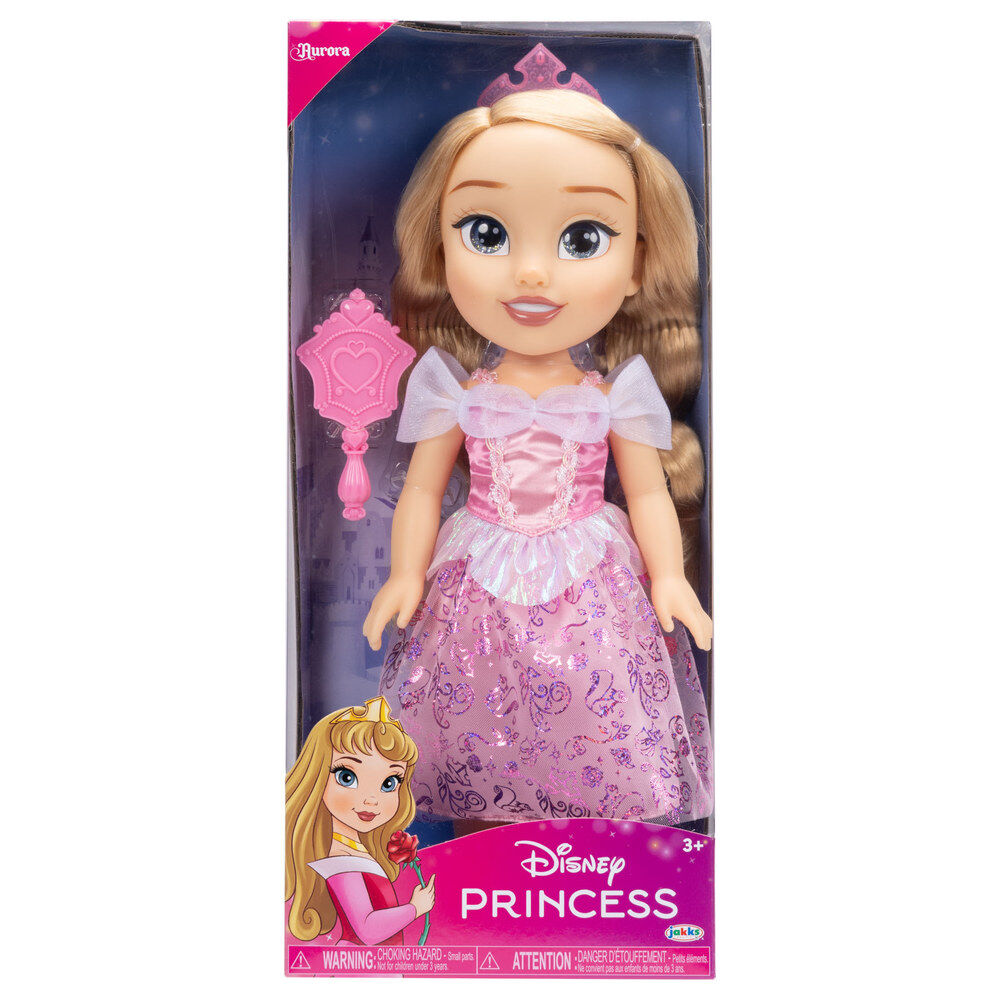 Muñeca Aurora de Disney con vestido rosa, tiara y espejo - 4