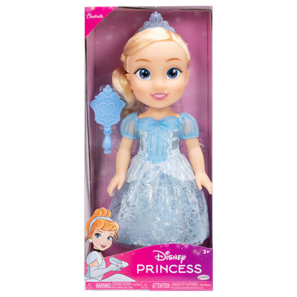 Muñeca Disney Cenicienta de 38 cm con vestido azul, tiara y cepillo - 2
