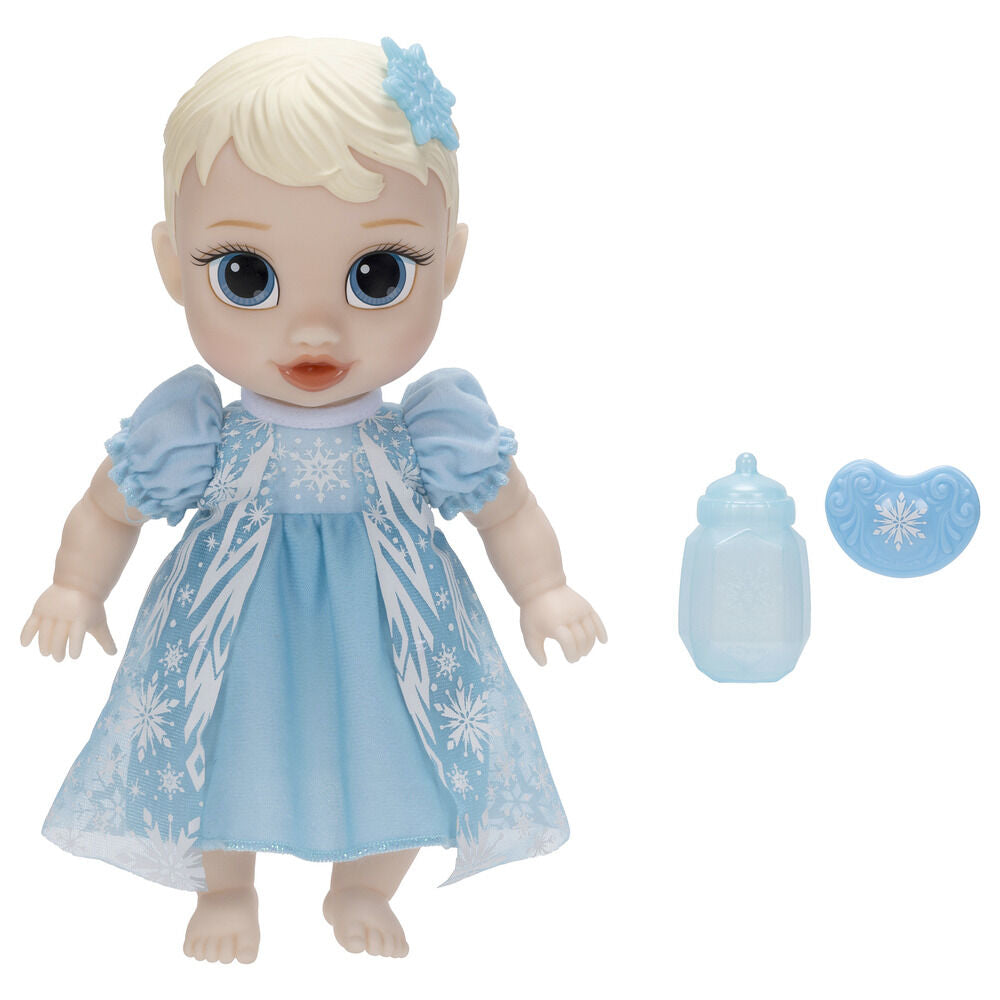 Muñeca bebé Elsa de Frozen con vestido azul y accesorios