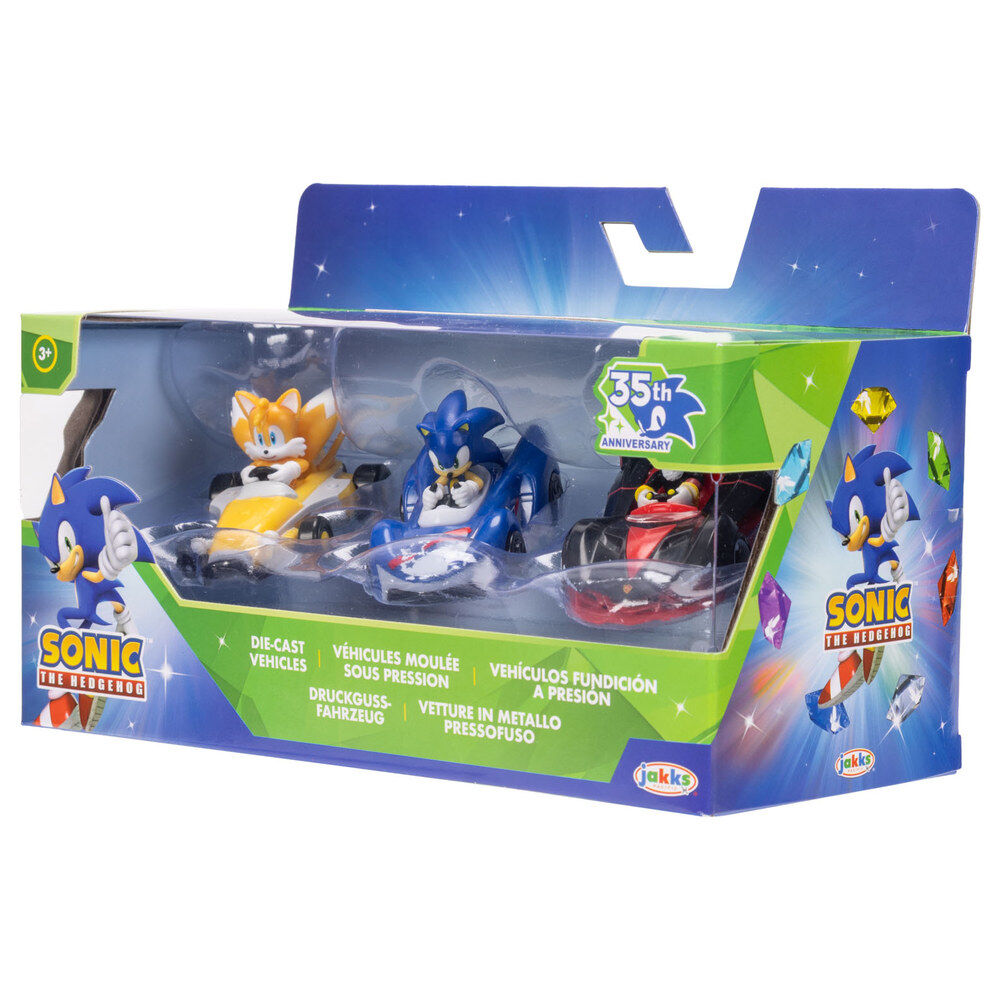 Blíster JAKKS PACIFIC con tres vehículos de Sonic, Tails y Shadow - 6