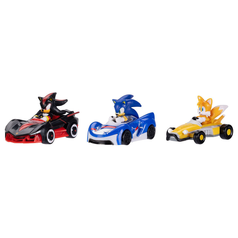Blíster JAKKS PACIFIC con tres vehículos de Sonic, Tails y Shadow - 3