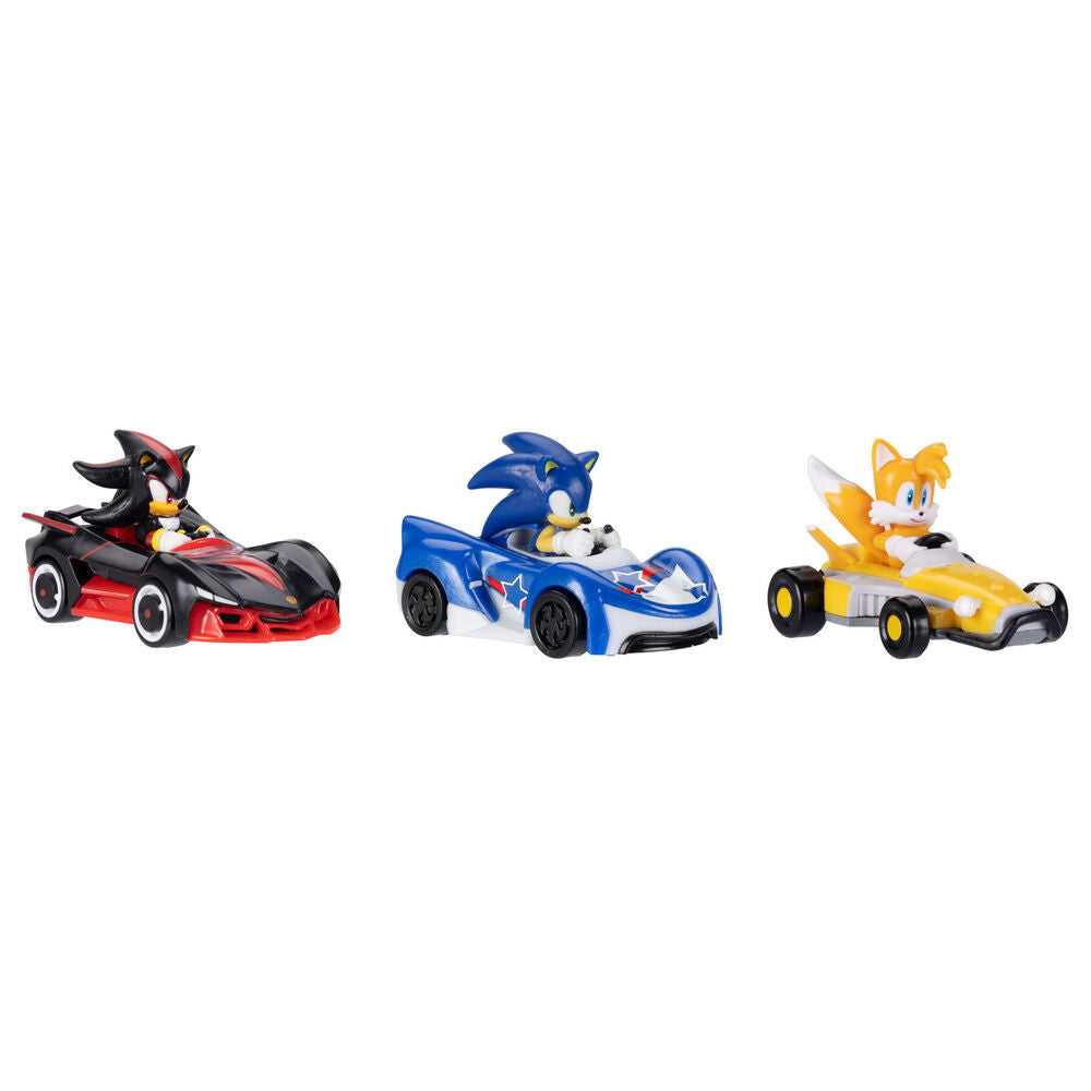 Blíster JAKKS PACIFIC con tres vehículos de Sonic, Tails y Shadow - 4