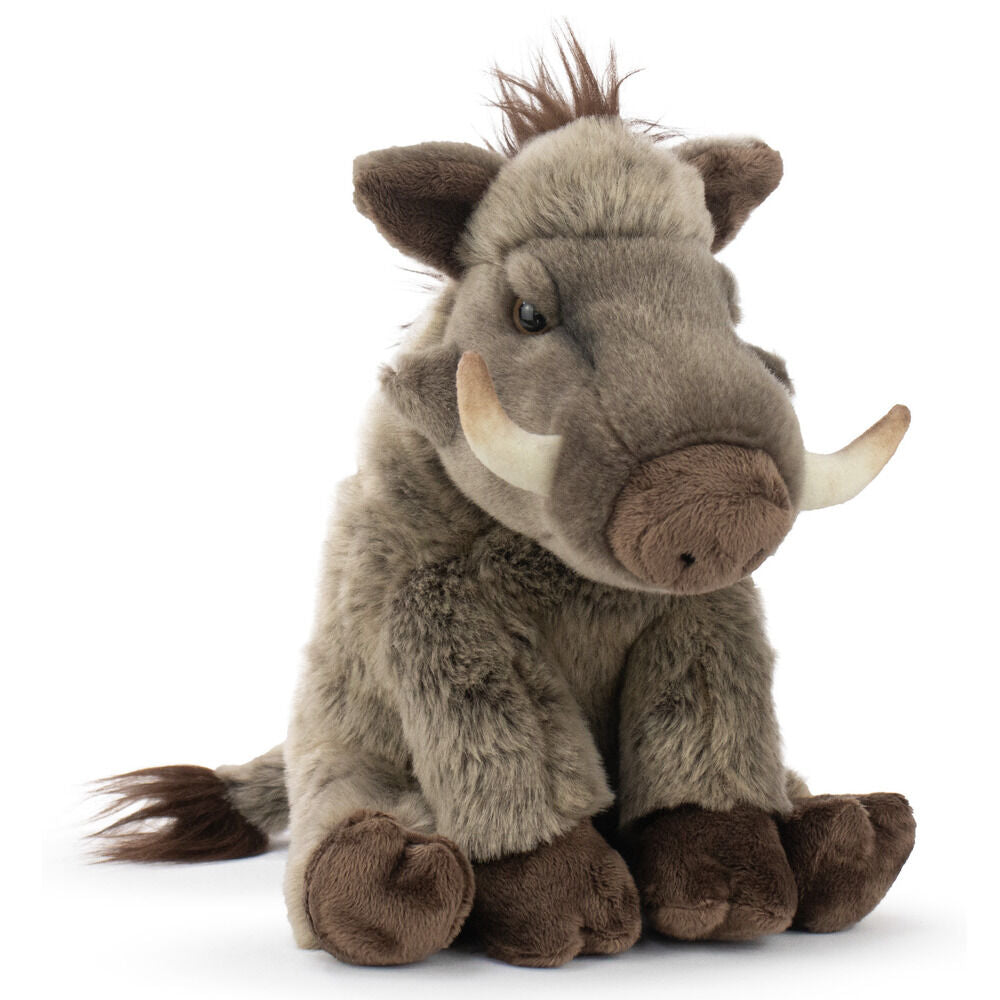 Peluche de jabalí BARRADO de 26 cm con colmillos curvados