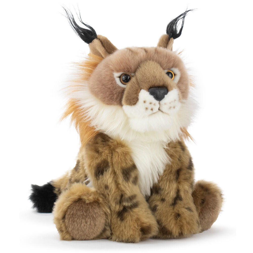 Peluche de lince BARRADO de 25 cm con pelaje moteado