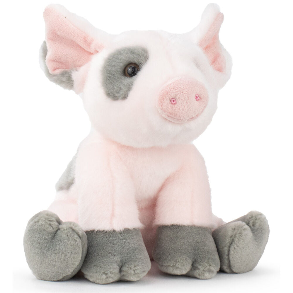 Peluche de cerdo BARRADO Realistic Animals de 25 cm en rosa, blanco y gris