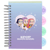 Bloc de notas A6 Chibi KPop Demon Hunters SAFTA con tapas violetas