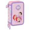 Plumier triple SAFTA Kpop Demon Hunters Chibi rosa y lila