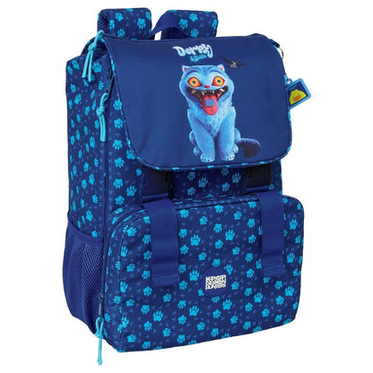 Mochila azul Derpy de KPop Demon Hunters con estampado de huellas