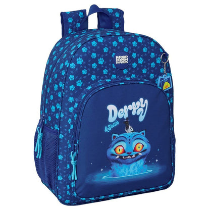 Mochila azul Derpy Kpop Demon Hunters con bolsillo frontal