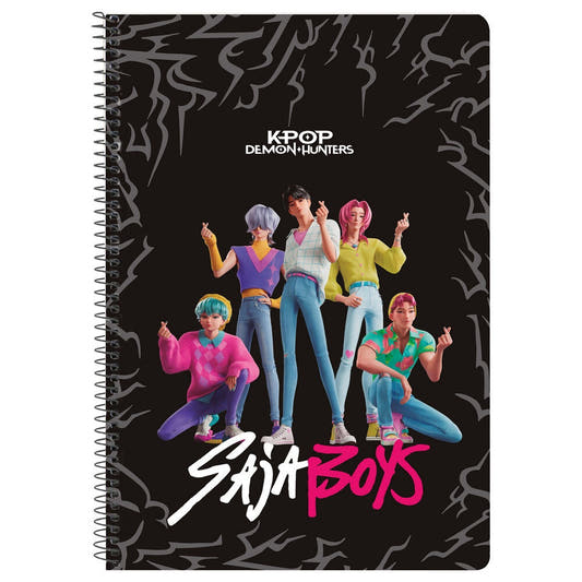 Cuaderno folio SAFTA Saja Boys de KPop Demon Hunters con portada negra