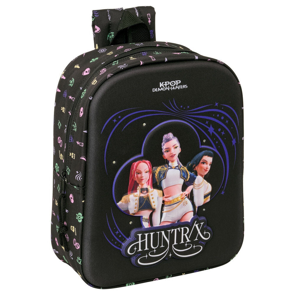 Mochila negra Kpop Demon Hunters con panel frontal LED