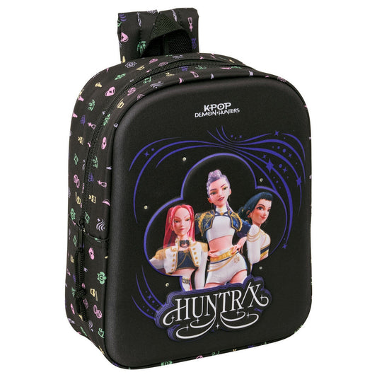 Mochila negra Kpop Demon Hunters con panel frontal LED
