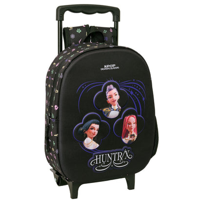Trolley negro Kpop Demon Hunters con diseño 3D de Huntrix