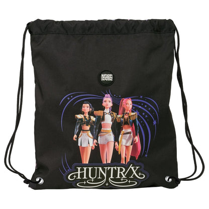 Saco negro KPop Demon Hunters HUNTR/X con cordones