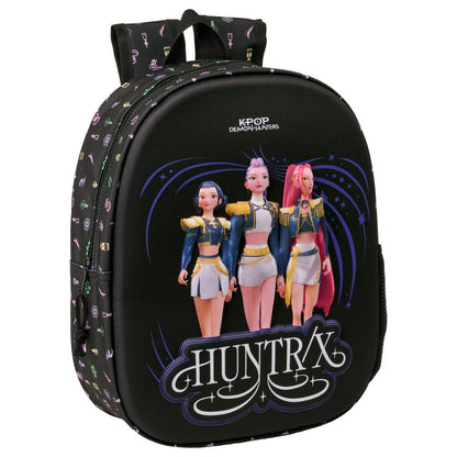 Mochila 3D Sound KPop Demon Hunters negra con diseño HUNTR/X