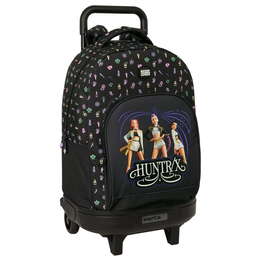 Trolley mochila SAFTA negro de Kpop Demon Hunters con diseño HUNTRIX