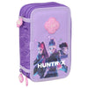 Plumier triple morado SAFTA de Kpop Demon Hunters con diseño HUNTRIX