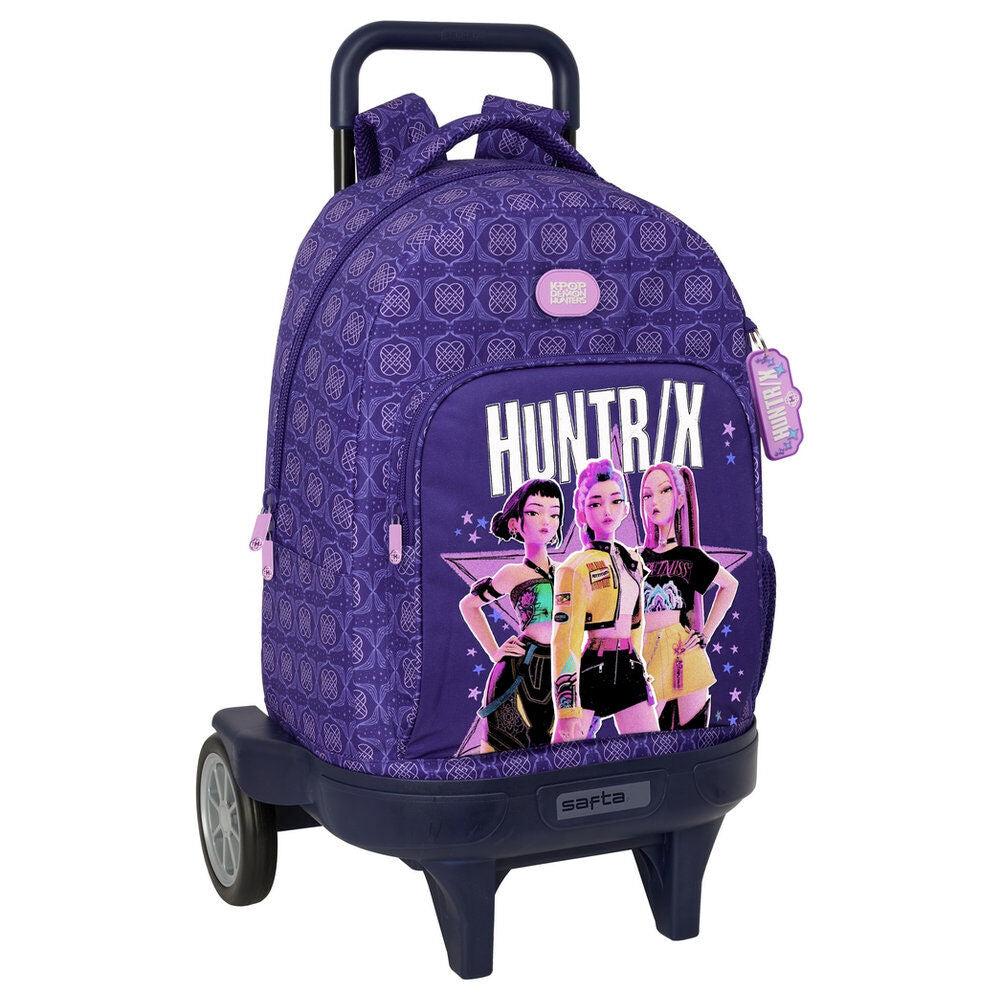 Trolley SAFTA HUNTRIX de Kpop Demon Hunters morado con carro