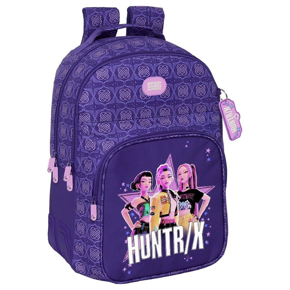 Mochila morada SAFTA de KPop Demon Hunters con diseño Huntrix