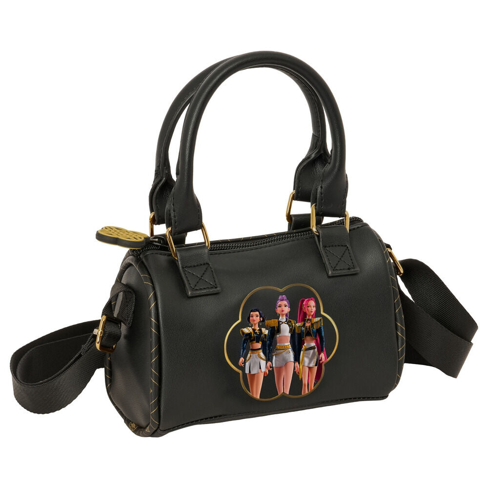 Bolso bandolera negro Kpop Demon Hunters con tres personajes