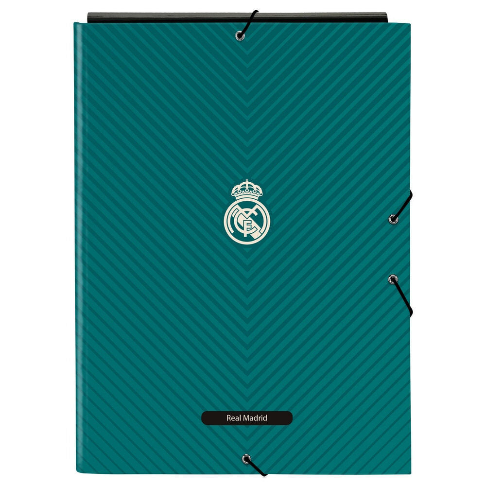 Carpeta de 3 solapas Real Madrid SAFTA en verde azulado
