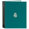 Carpeta verde y negra del Real Madrid con cuatro anillas