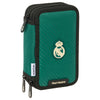 Plumier triple Real Madrid SAFTA verde con tres compartimentos