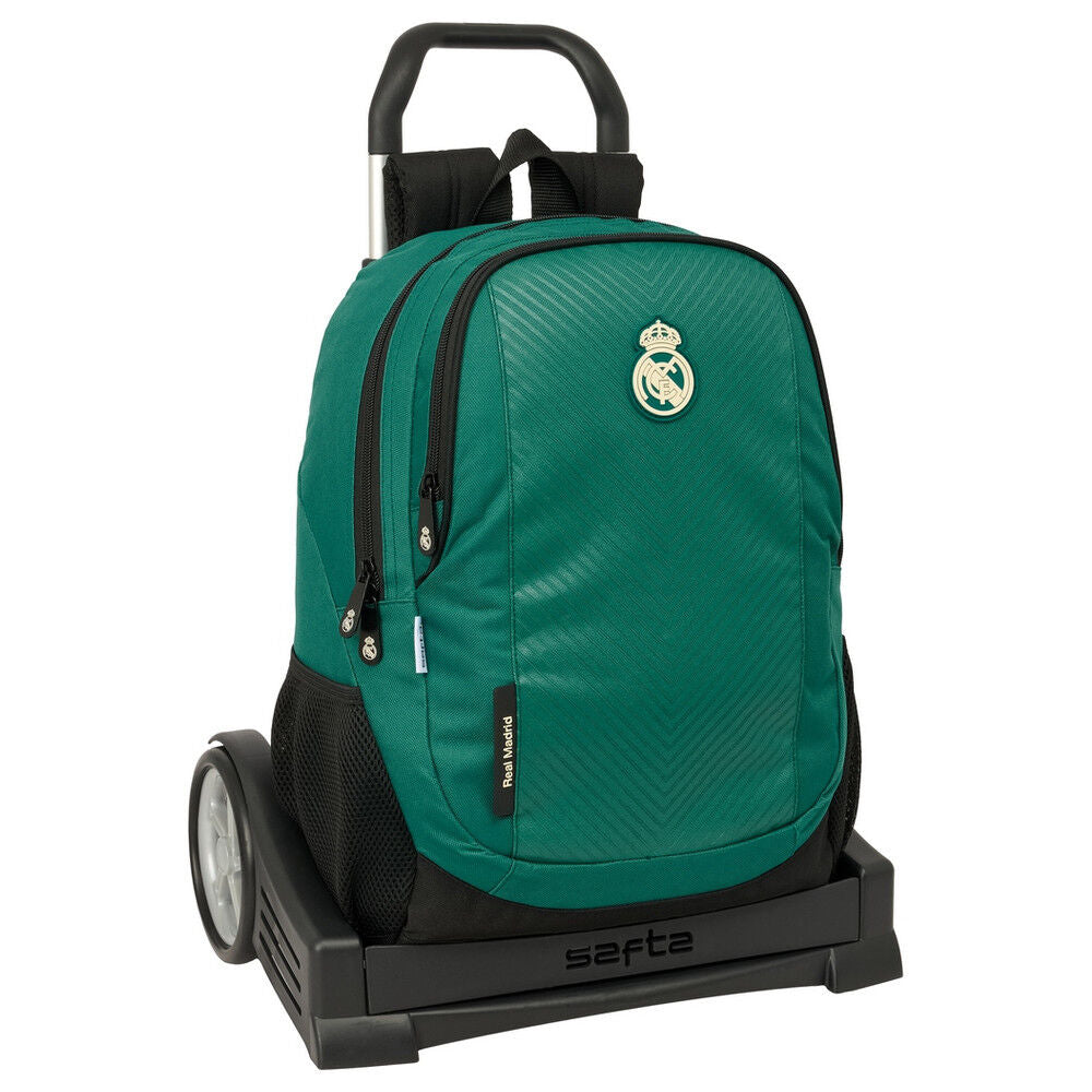 Trolley mochila verde Real Madrid Evolution con ruedas