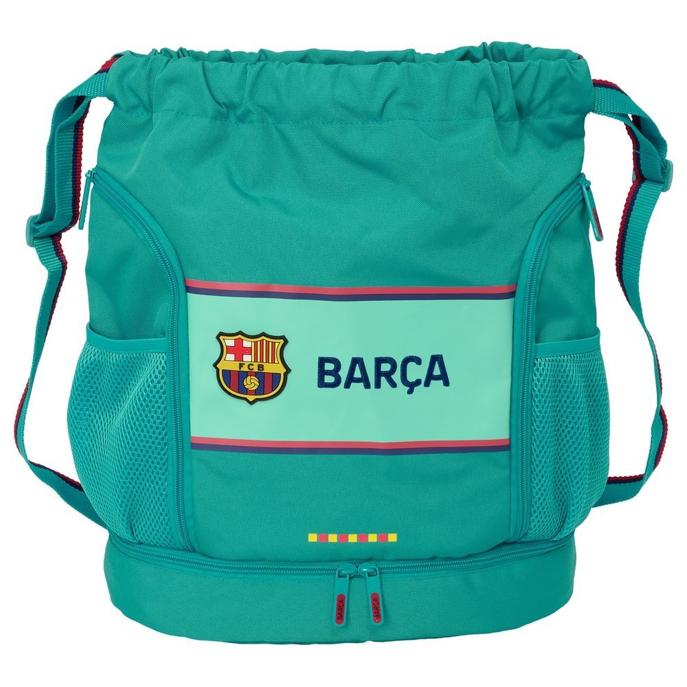 Saco F.C. Barcelona SAFTA azul turquesa con bolsillos laterales